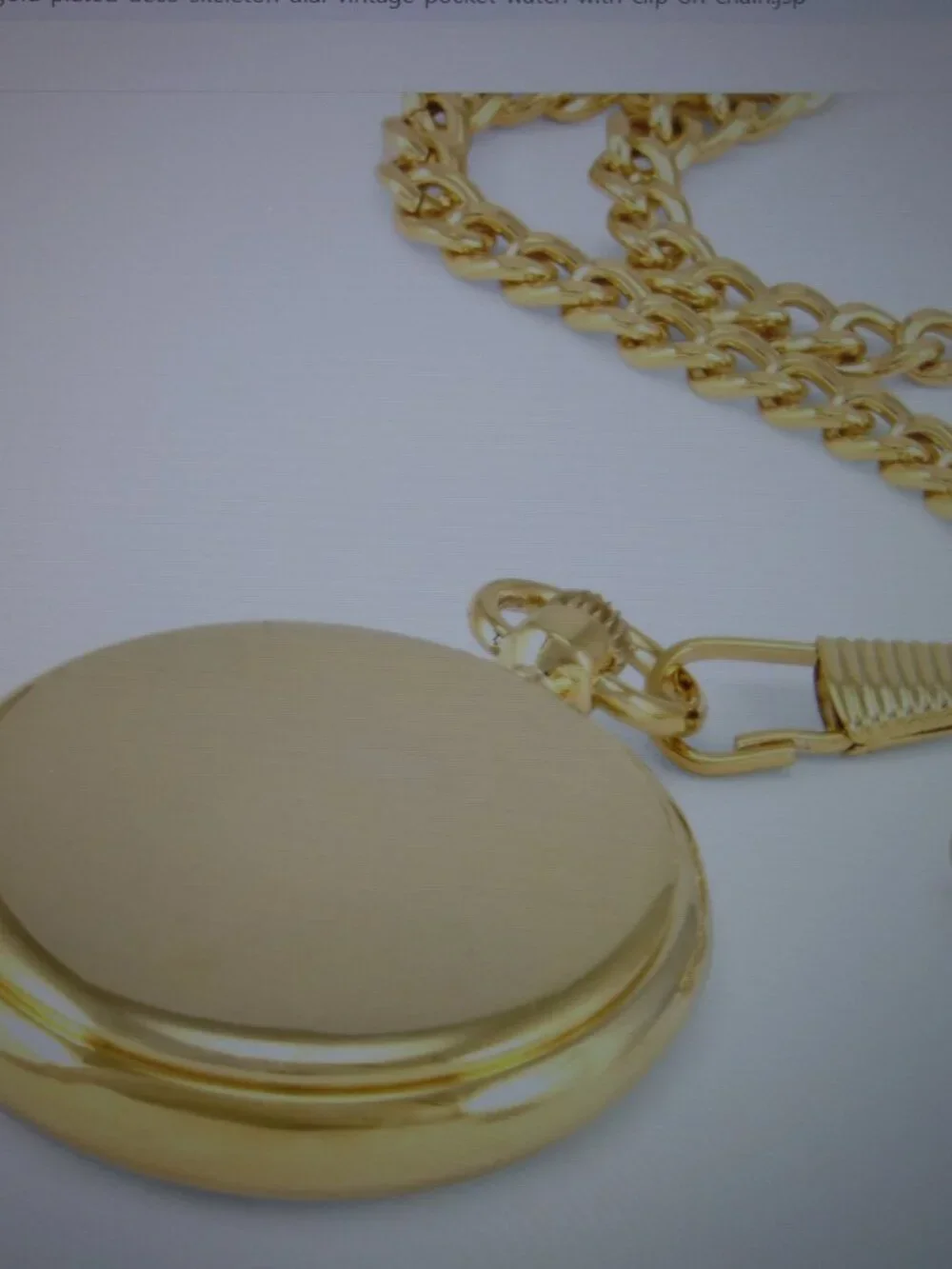 Peugeot Men 14K Gold Plated Deco Skeleton Dial Vintage Pocket Watch with Clip-ON